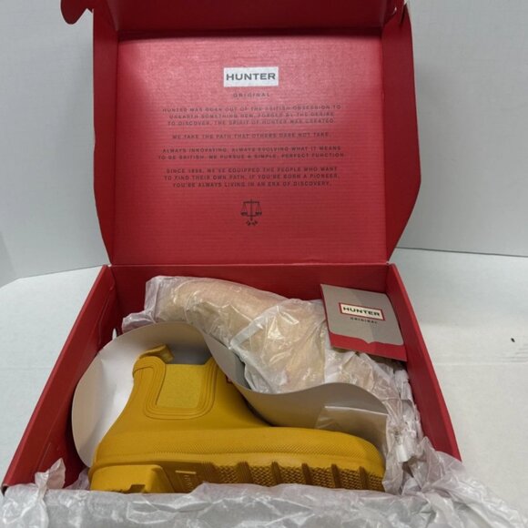 Hunter Original Chelsea Boot Women's Size 5 Short Waterproof Yellow Rain Boots - Picture 3 of 8